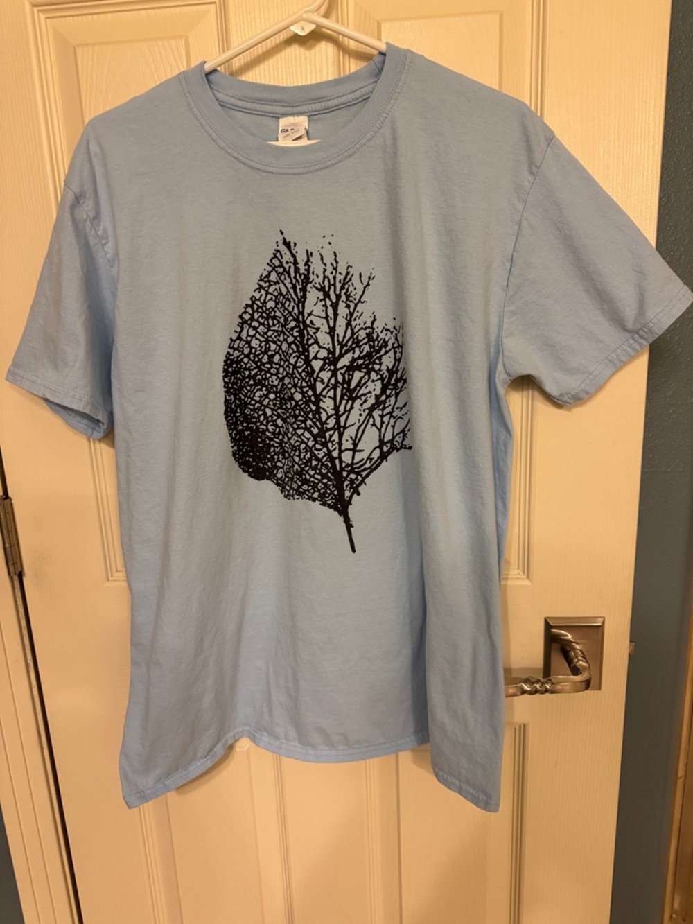 Gildan Light Blue Tee with Black Graphic Accents